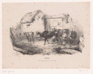 Herde von Kühen mit Hirtin von Carel Christiaan Antony Last