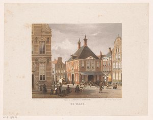 Stadtansicht mit Waage in Groningen von Carel Christiaan Antony Last
