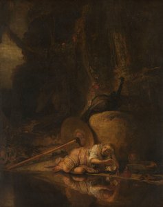 Hera versteckt sich während der Schlacht der Götter und Giganten