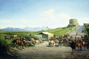 Die römische Jagd in der Nähe des Grabes der Heiligen Cäcilia, Via Appia Antiqua von Carel Max Gerlach Anton Quaedvlieg