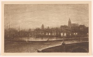 Brücke in Rotterdam bei Nacht