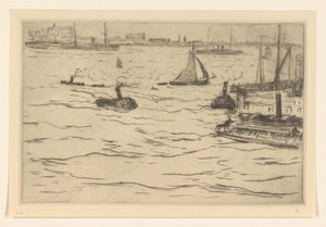 Ansicht der Maas in Rotterdam von Carel Nicolaas Storm van 