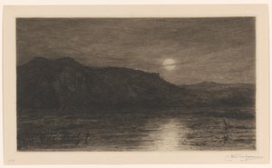 Landschaft im Mondlicht bei Villa Caprera