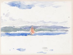 Blick auf das Meer mit Boot (?) von Carel Nicolaas Storm van 