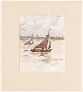 Segelnde Fischerboote auf der Schelde