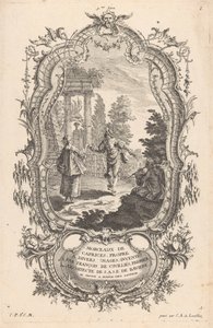 Tanzendes Paar (Figuren in Landschaften, 9me Livre I Morceaux De Caprices, Propre A Divers Usages) von Carl Albert von Lespilliez