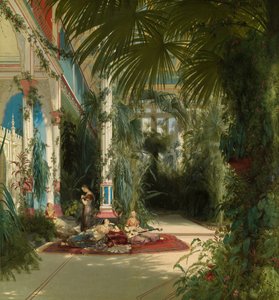 Das Innere des Palmenhauses auf der Pfaueninsel bei Potsdam von Carl Blechen