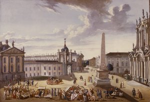 Ansicht des Rathauses, 1772 von Carl Christian Baron