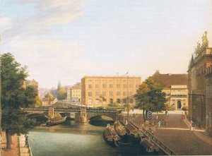 Königliche Bauschule mit Schlossbrücke in Berlin von Carl Daniel Freydanck