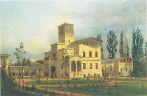 Blick auf das Fasanengebäude bei Schloss Charlottenhof von Carl Daniel Freydanck