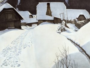 Bauernhaus im Winter von Carl Ederer