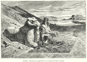 Antiquitätenverkäufer auf der Straße von Luxor nach Karnak, Ägypten von Carl Friedrich Heinrich (after) Werner