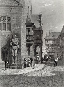 Rathaus, Halberstadt, graviert von E. Joubert, gedruckt von Cassell & Company Ltd (Gravur)