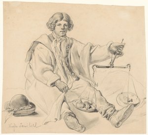 Sitzender kroatischer Zwiebelverkäufer
