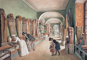 Der Korridor und das letzte Kabinett der ägyptischen Sammlung von Carl Goebel d. J.