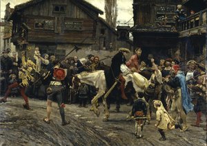 Der schändliche Einzug von Peder Sunnanvaeder und Meister Knut in Stockholm im Jahr 1526
