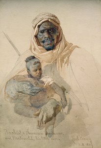 Bachist, ein Howazeen Bedawee und Mabzookh, sein kleiner Sohn, 1859