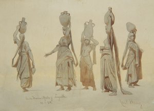 Weibliche Wasserträger, Nazareth, 1859 von Carl Haag