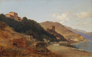 Italienische Abendlandschaft (Herbstabend an der Riviera bei Bordighera)
