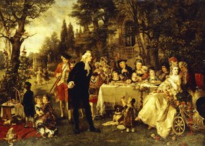 Hochzeitsgesellschaft im Garten von Fontainebleau