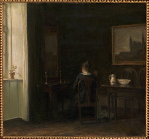 Interieur mit der Frau des Künstlers Emilie Heise von Carl Holsoe