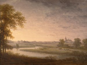 Weitläufige Landschaft mit Västerås im Hintergrund