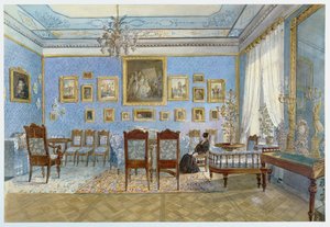 Der Salon von Madame Hanska (1801-82) in St. Petersburg von Carl Kollmann