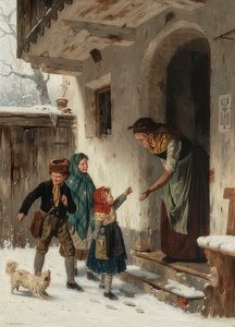 Winterlicher Besuch bei der Großmutter