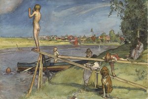 Ein angenehmer Badeplatz, aus der Serie Ein Zuhause, ca. 1895