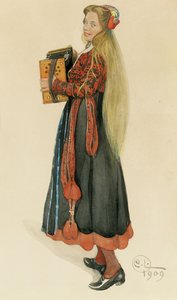 Lisbeth spielt Akkordeon, 1909 von Carl Larsson