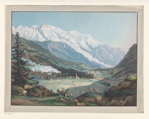 Ansicht von Chamonix am Fuße des Mont-Blanc von Carl Ludwig Hackert