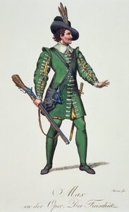 Max, Kostümentwurf für Der Freischütz, von Carl Maria von Weber (1786-1826)