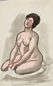 Weiblicher Akt, sitzend von Carl Newman