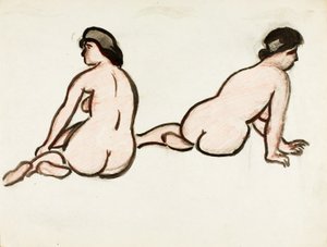 Gruppe von zwei weiblichen Akten von Carl Newman