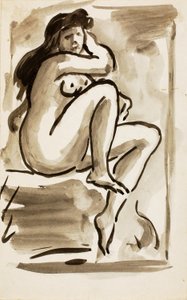 Sitzender weiblicher Akt von Carl Newman