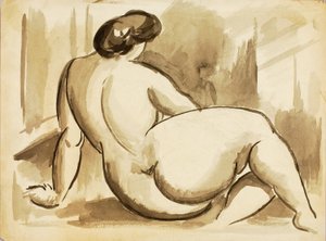 Sitzender weiblicher Akt von Carl Newman