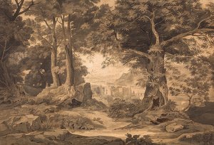 Ansicht des Heidelberger Schlosses auf dem Wege nach dem Kaiserstuhl
