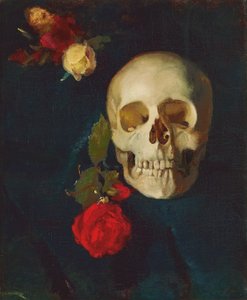 Totenschädel mit Rosen
