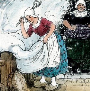 Brüder Grimm - Märchen - Frau Holle, Bilddatum: ca. 1910