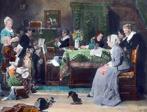 Das Familienkonzert. Gemälde des deutschen Malers Fritz von Uhde (1848 - 1911) im Jahr 1881. Bilddatum: ca. 1890. Carl Simon Archiv von Carl Simon