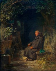 Schlafender alter Eremit von Carl Spitzweg
