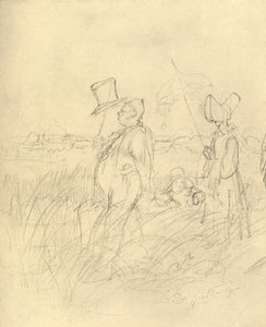Sonntagsspaziergang, Mitte bis Ende des 19. Jahrhunderts, ca. 1924 von Carl Spitzweg