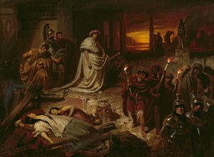 Nero auf den Trümmern Roms von Carl Theodor von Piloty