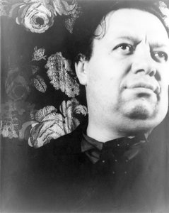 Diego Rivera, während eines Besuchs in New York