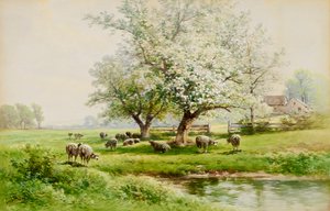 Pastorale Landschaft, spätes 19. - frühes 20. Jahrhundert von Carl Weber
