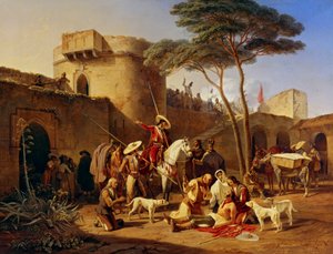Spanische Guerillas in einem Fort