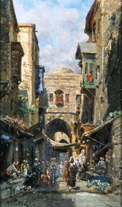 Die Straße von David in Jerusalem, ca. 1890 von Carl Wuttke