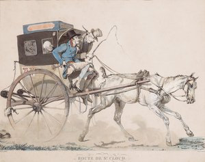Ein Cabriolet Coucou auf der Straße von Saint-Cloud