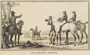 Rennszenen: Der Jockey besteigt das Pferd von Carle Vernet