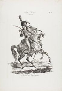 Königliche Garde, berittener Husar und Pferd Nr. 6 von Carle Vernet